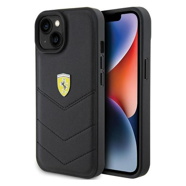 Ferrari FEHCP15SRDUK iPhone 15 6.1" czarny/black hardcase Quilted Metal Logo (Apple iPhone 15) (FER000594-0)