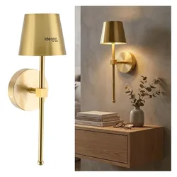 Casativo, Wandleuchte, Elegante LED Wandleuchte kabellos mit Fernbedienung: Akku Wandlampe dimmbar in Gold (120 lm)