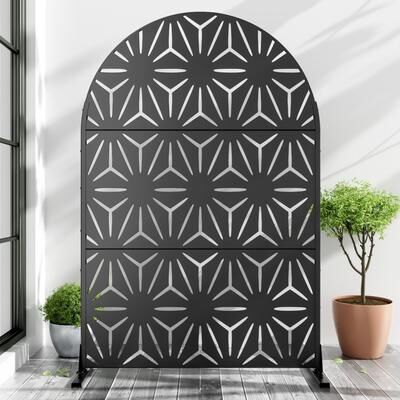 Dovelina Metal Privacy Screen Outdoor Privacy Screen Outdoor Privacy Panel - 72*47