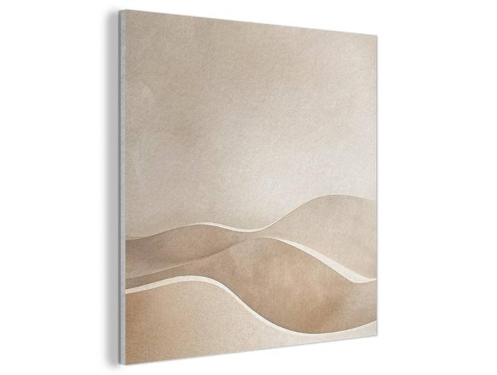 MuchoWow Akustikbild Beige - Natur - Abstrakt - Modern Akustikpaneele 90x90 cm, Kunststoff, Quadratisch, 90x90x0.9 cm, Tapeten & Wandverkleidungen, Akustikpaneele
