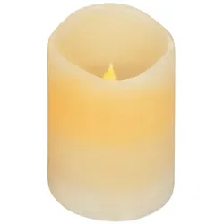 LED Kerze aus Echtwachs, mit Timer, creme, 10 x 7,5 cm