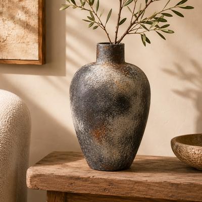 Arcilla Elemental - Dark Gray, Beige, Red, or Cream Ceramic Wide Decorative Vase