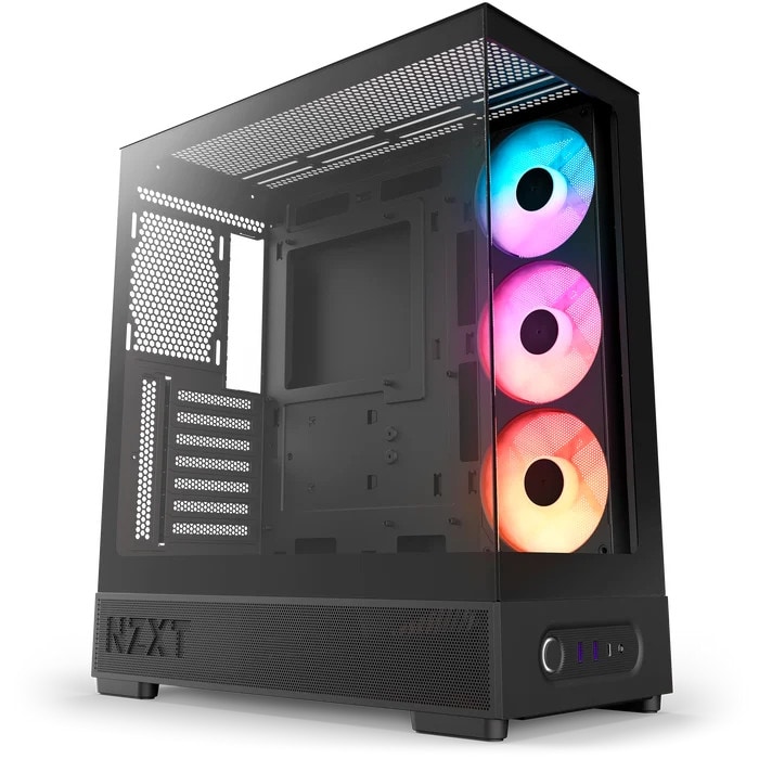 NZXT S5 RGB Gaming PC Gehäuse Midi-Tower Schwarz Seitenfenster