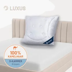 3-Kammer-Kamelhaarkissen »LUXUS« – 100% Kamelhaar (Außen), Größe: 80x80