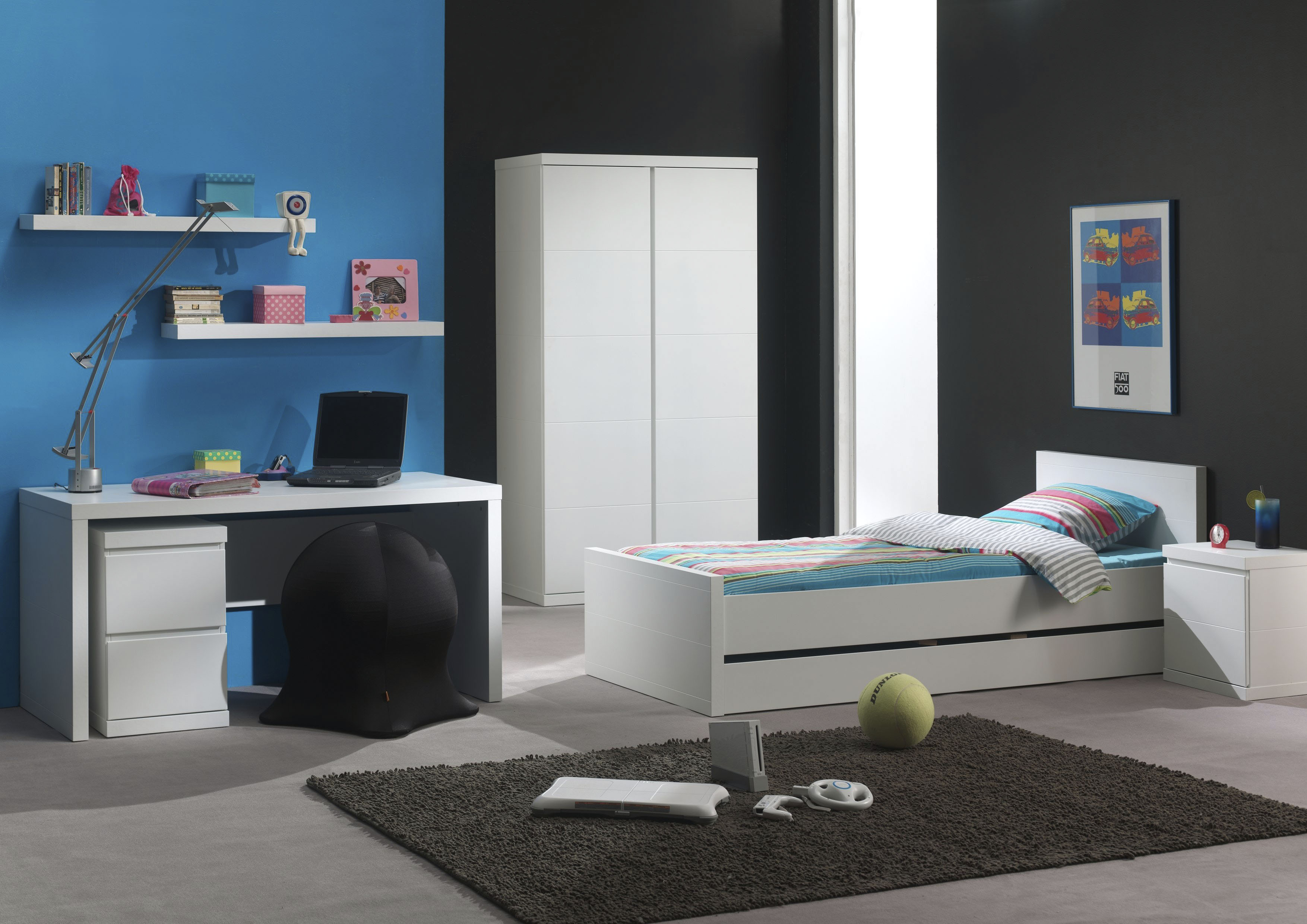 Schreibtisch VIPACK, weiss (weiß), B:150cm H:76cm T:70cm, Tische, Schreibtisch, Moderne Optik, mit grosser Arbeitsfläche und Stauraum weiß B/H/T: 150cm x 76cm x 70cm