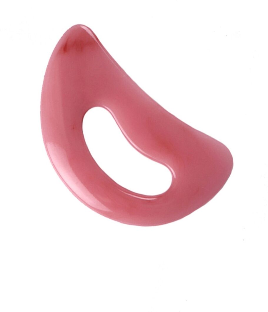 INF Harz Gua Sha Massageboard – Mini gebogener Schaber für Gesicht und Körper, ergonomisches Bogen-Design, Pink