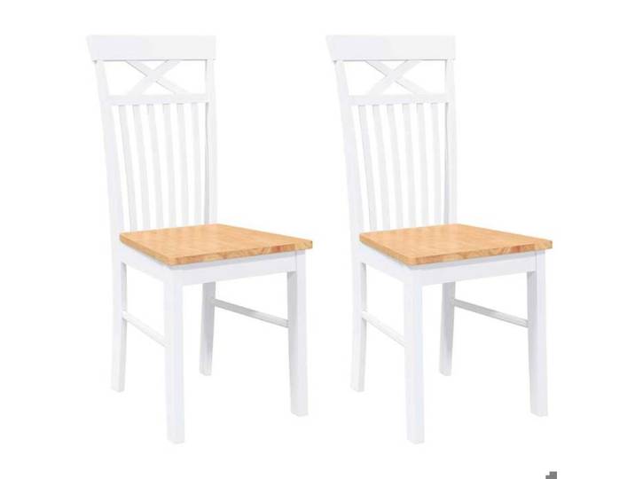 Promotion Nove  Chaises à manger/cuisine - Cadre en bois/ Maximum 110 kg par siège - 2 pcs blanc bois massif caoutchouc