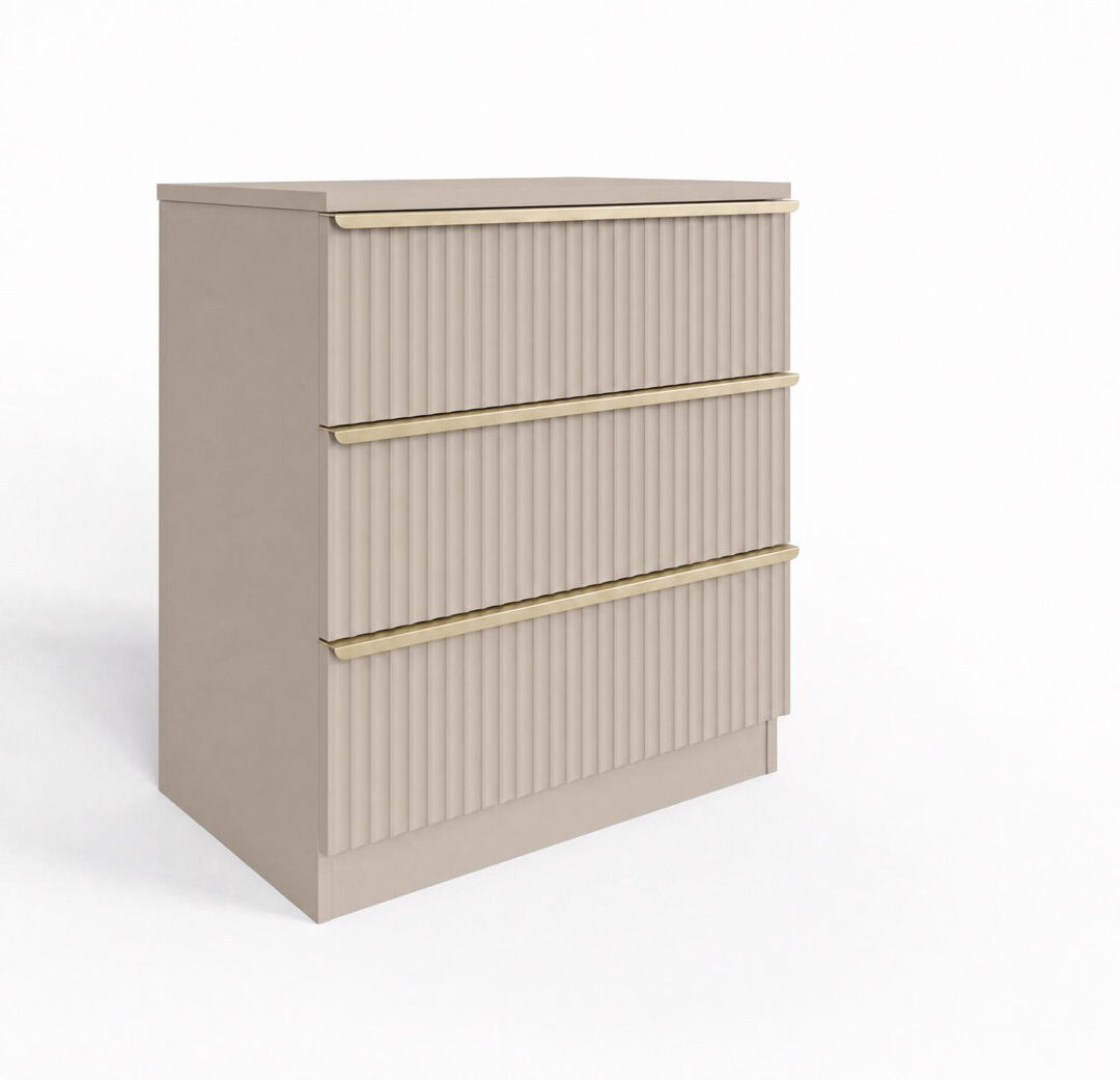 Daily Deal Offers Lania 60 cm W Chest of 3 Drawers Beige 68.5cm H X 60cm W X 40cm D