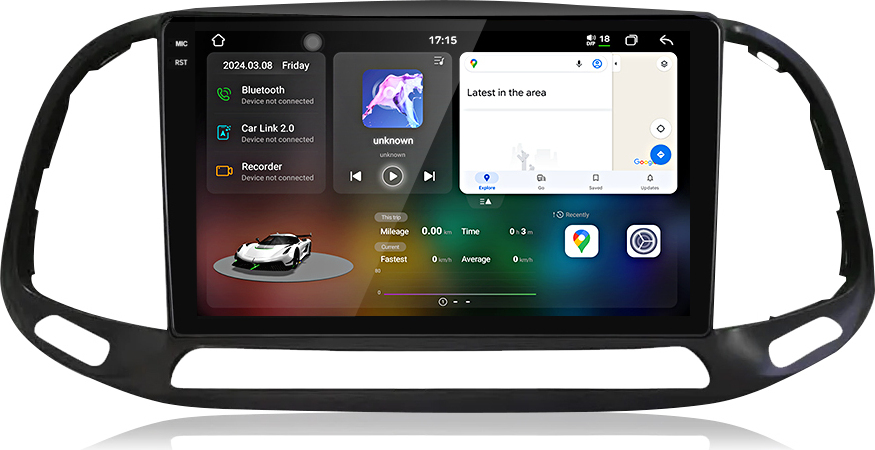 2K 9.5 Zoll Android 15 Autoradio DAB+ GPS Navi WIFI 4G BT USB DVR 8+256GB Für Fiat Doblo 2015-2019 8-Kern