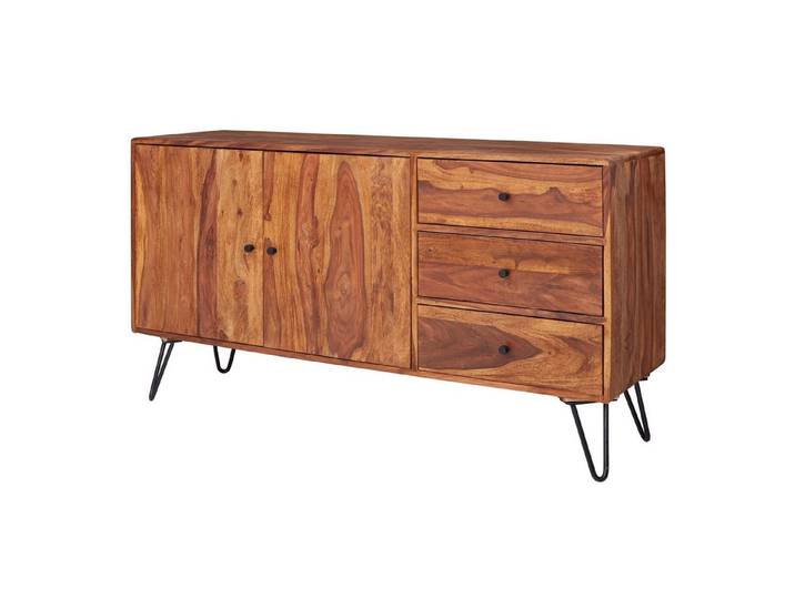 tinkaro Sideboard UMAR Anrichte Mango, Walnuss Finish große Kommode Holz