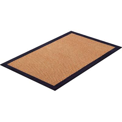 Teppich GRUND "Herringbone", beige, B:75cm H:8mm L:120cm, Kunstfaser, Teppiche, Teppich, In- und Outdoor geeignet, mit Bordüre