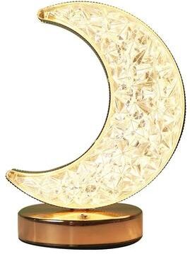 Uplifted Finds Bedroom Crystal Touch Dimming 3D Moon Lamp moon