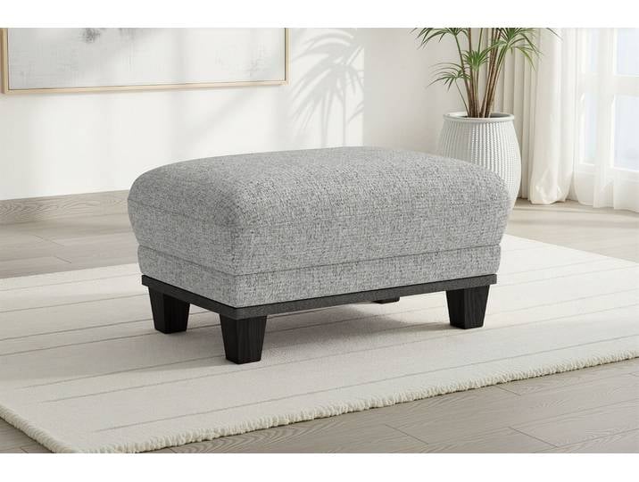 Polsterhocker SIT & MORE Concept , grau (silber), B:90cm H:46cm T:60cm, 100% Polyester, Hocker, Polsterhocker, mit Buchefuß in drei Farben zur Auswahl