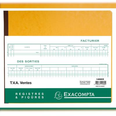 Exacompta 14580X Geschaeftbuch 27x32 MwSt Verkauf 80S BEL -