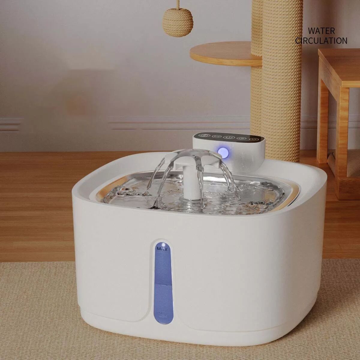 INF Smarter Haustier-Trinkbrunnen - 3,2L Edelstahl Automatischer Wasserspender für Hunde und Katzen
