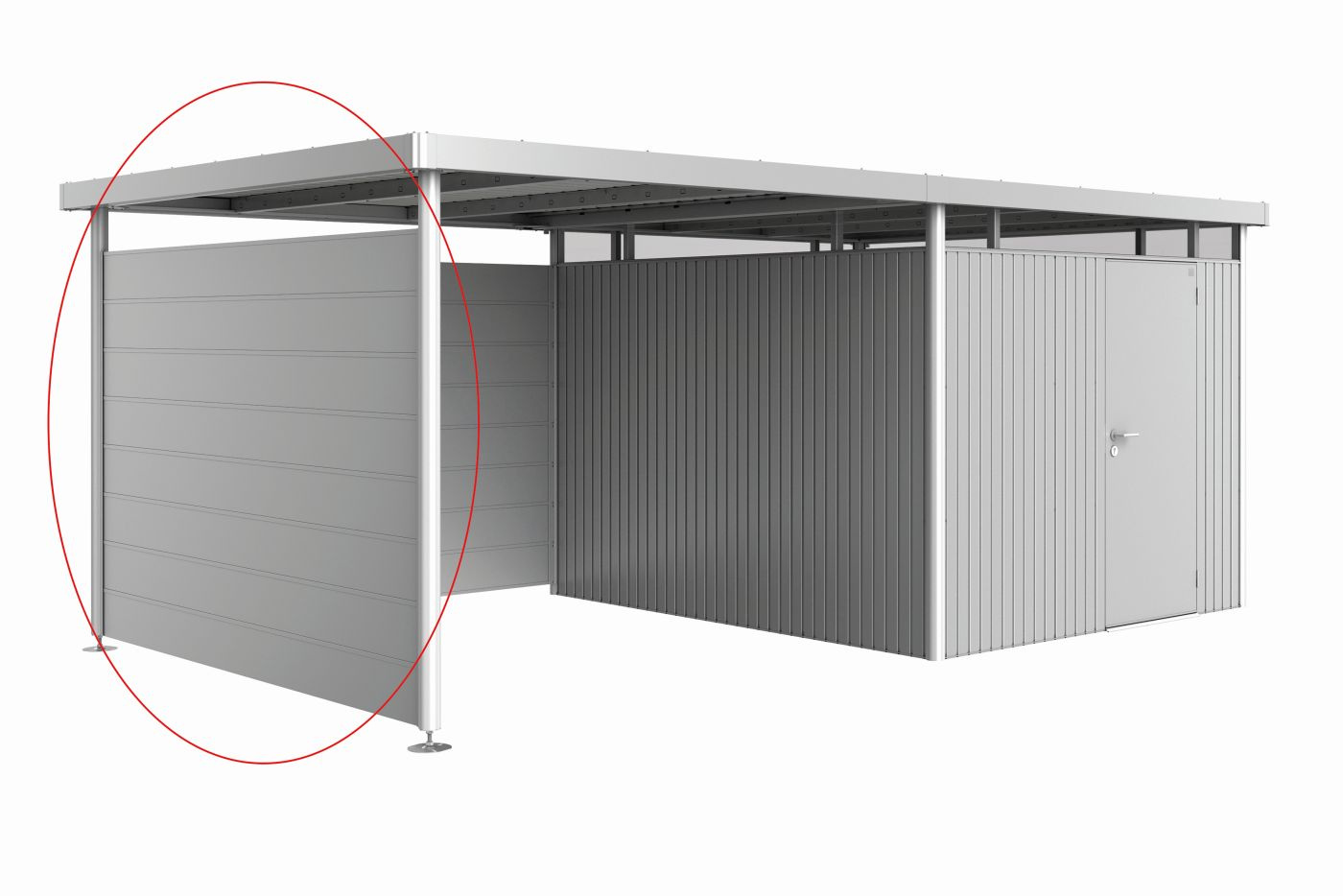 BIOHORTGARTE Seitenwand f.Seitendach zu GH HighLine H5 H6 silber-metallic 16891802