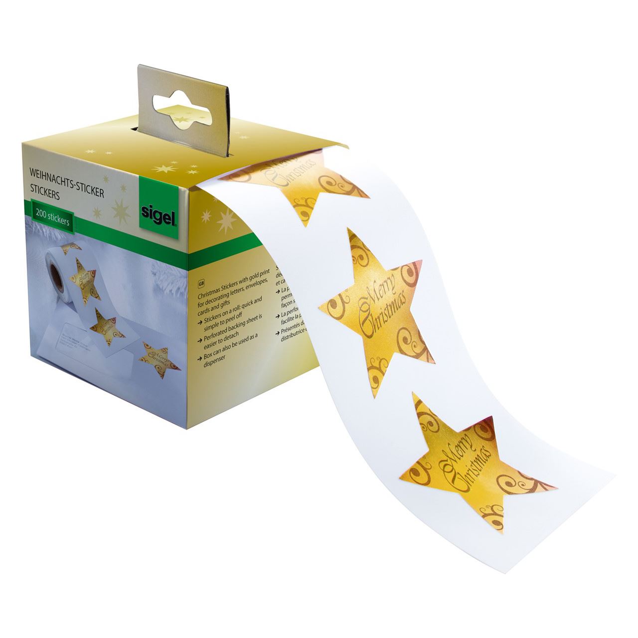 SIGEL 200 Aufkleber Christmas Stars CS112 Sterne 47,0 x 47,0 mm