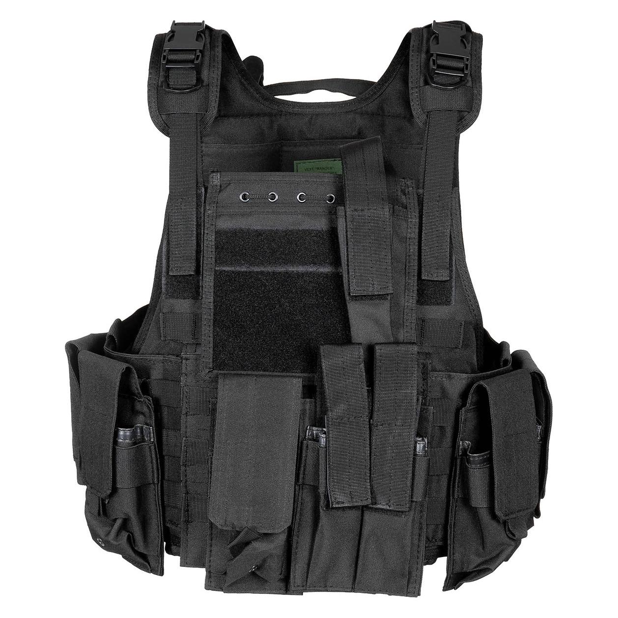 Mfh Weste, "Ranger", div. Taschen, schwarz, Modular System, 5 Ta. (04583A)