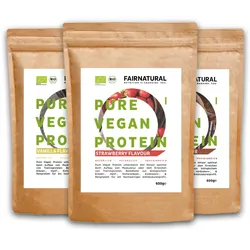 Bio Veganes Proteinpulver 3er-Bundle (Vanille, Schoko, Erdbeere)