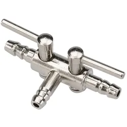 3x Europet Metall-Absperrhahnen, Ø 4/6 mm, mit 1-Weghahnen, 2 Stück, Aquariumtechnik