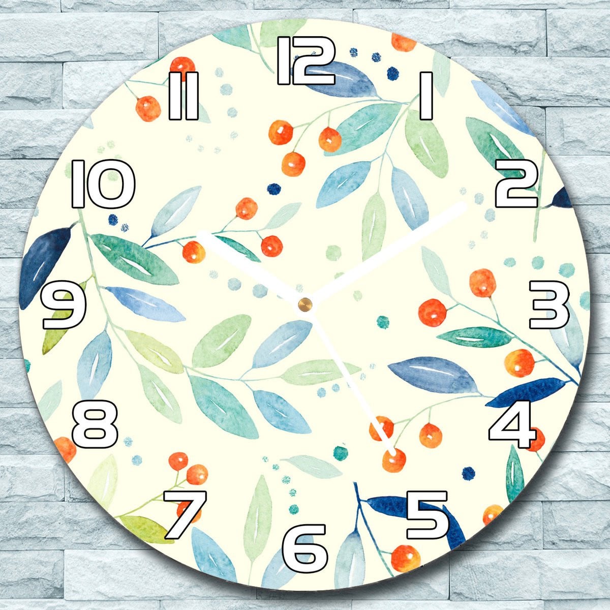 Coloray Wandklok Bessentakjes Glazen Klok - Romig - Diameter: 30 cm