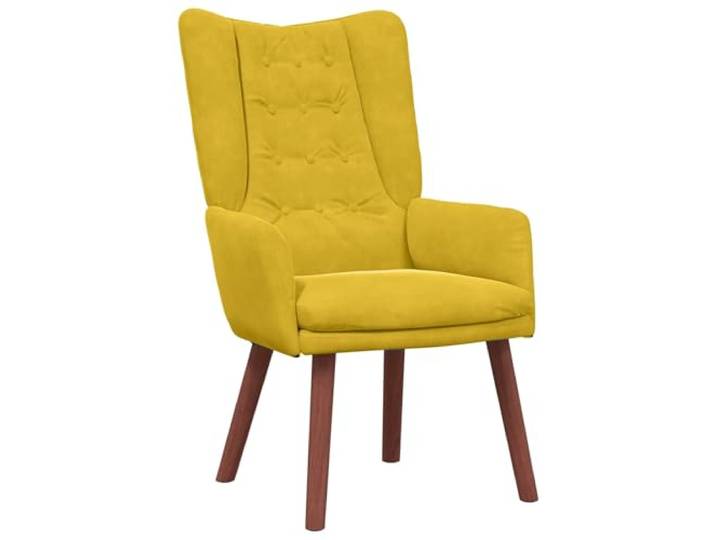 Heofavd Sessel Gelb Samt Polstersessel 63 x 67 x 94 cm Holzbeine