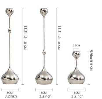 Inspire Daily Merch Metal Candlestick Silver Candle Holder Romantic Art Table Decoration For Wedding Dining Photography full Set