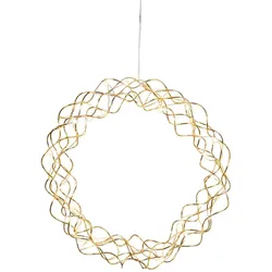 StarTrading LED Lichtkranz Dekokranz Türkranz Wandkranz 30 LED D: 35cm in gold