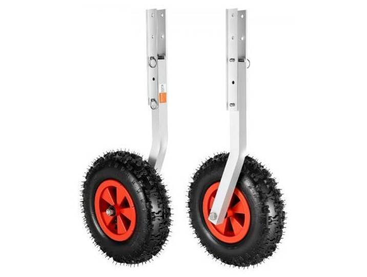 VEVOR Roue de Mise à l'Eau 1 Paire\, Roue de Halage Relevable 30\,5 cm Charge 227 kg\, pour Tableau Arrière Bateaux Gonflables Annexes de 4 m\, en Alliage d'Aluminium\, Pneus Gonflables en Caoutchouc