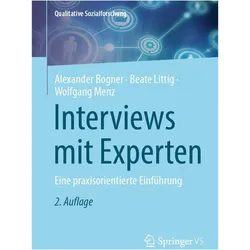 Interviews mit Experten, Fachbücher von Alexander Bogner, Wolfgang Menz, Beate Littig