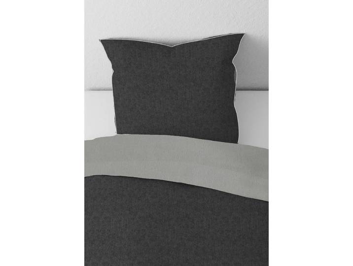 Melange-Flanell Kissenbezug Zordo Grau/Anthrazit 80 x 80cm Flanell
