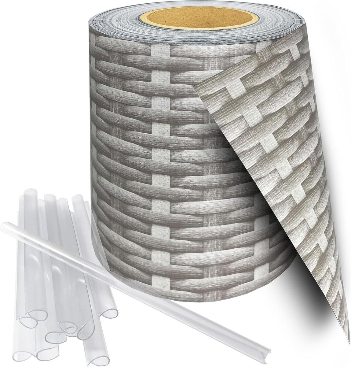 Inkijkbescherming Rol Privacy Strips Rotan Lichtgrijs Weerbestendig PVC 35 Meter