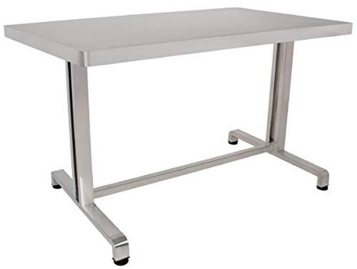 Beeketal 'BET-120' Gastronomie Edelstahl Küchentisch 120 x 69,5 cm mit abgerundeten Ecken - Esstisch mit extra stabilem Gestell und verstellbaren Standfüßen