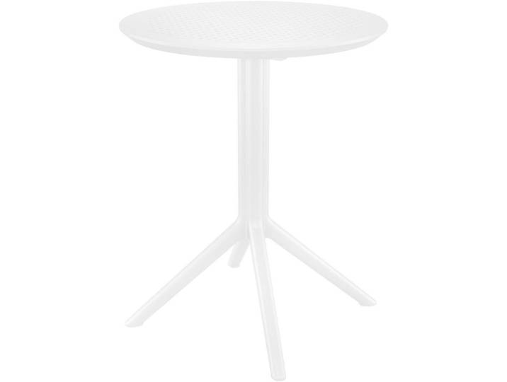 CLP Gartentisch rund Kunststoff weiß, Weiß, Rund, 60x74x60 cm, Gartenmöbel, Gartentische, Gartentische