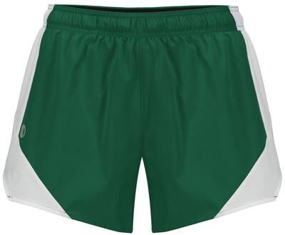 Holloway 229389 Women's Olympus Shorts in Dark Green/White size Medium   Polyester/Spandex Blend