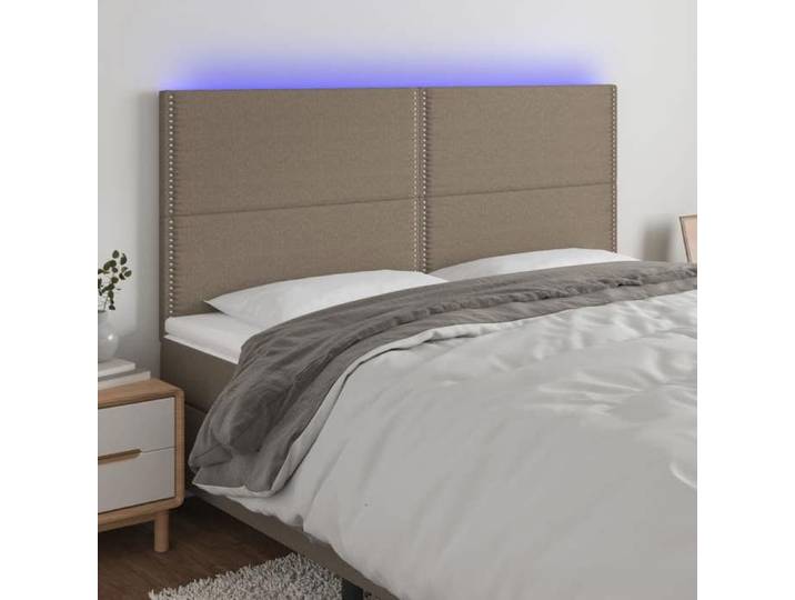 Tête de Lit à LED Meuble de Chambre à Coucher Accessoire de Lit Double Tête de Cadre de Lit Intérieur Taupe 3122302
