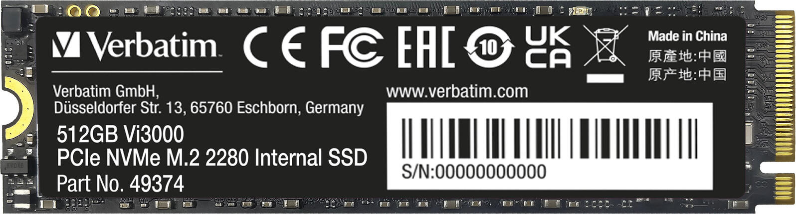 Verbatim Vi3000 M.2 SSD - 512GB 49374