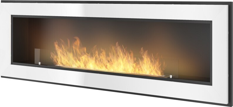 Frame 1500 White SimpleFire eingebauter Bioethanol-Kamin mit Glas