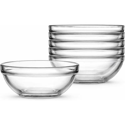Schale VAN WELL "Chefs, 6 Stück", transparent, H:6,3cm Ø:14cm, Glas, Schüsseln, Schale, stapelbar, spülmaschinen- und mikrowellengeeignet