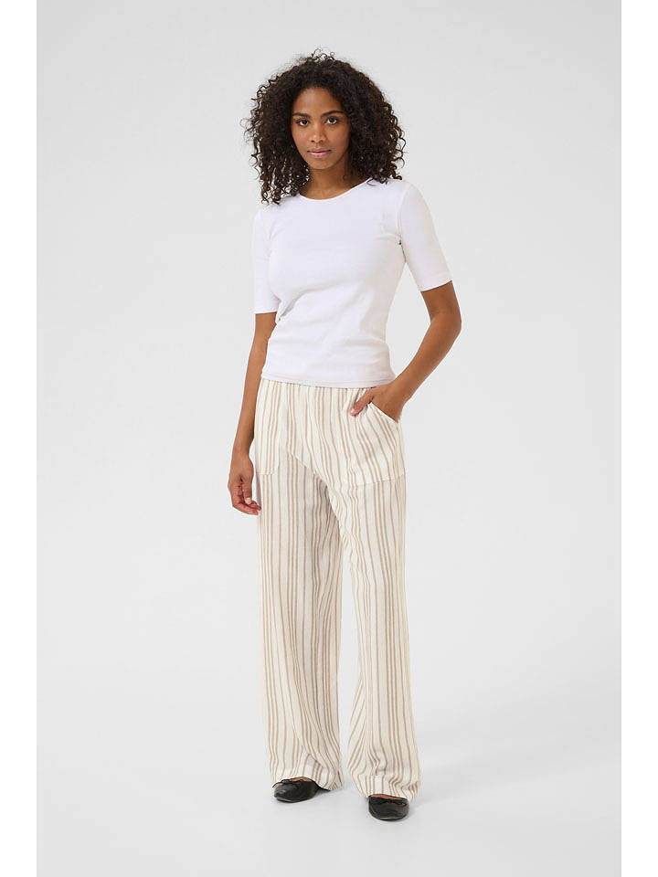 Kaffe Hose in Weiß/ Beige - 38