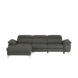 Primo Leder-Ecksofa  Danae klein ¦ grau ¦ Maße (cm): B: 282 H: 78 T: 166.0