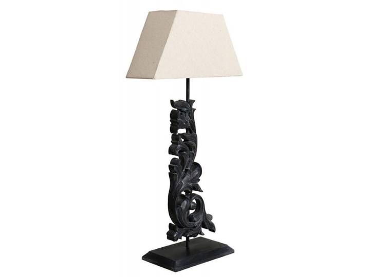 Lampe arabesque en bois noir