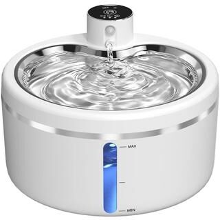 Uplift Essentials Wireless Rechargeable Pet Water Purifier With Stainless Steel Tray white