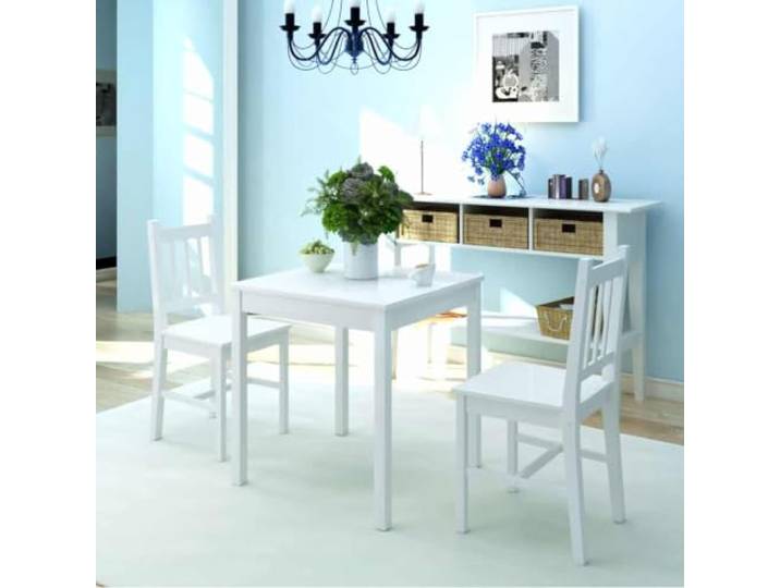 HGFDSAWE 3-TLG. Sitzgruppe Kiefernholz, Esszimmertisch & 2 Stühle, 70x70cm Stabil & Langlebig, Zeitloses Design, Leichte Reinigung, Schnelle Montage