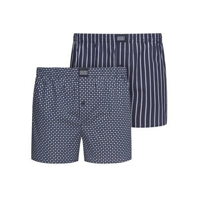 Webboxer JOCKEY "Everyday Woven", Herren, Gr. S, blau (marine, gemustert), Webqualität, Obermaterial: 100% Baumwolle, gestreift, kariert, weit, Unterhosen, mit Eingriff und elastischem Bund