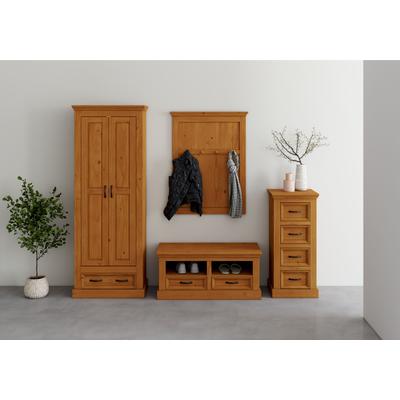 Garderobenschrank OTTO HOME "Selma", beige (natur gebeizt, gewachst), B:70cm H:185cm T:40cm, Massivholz, Schränke, Garderobenschrank