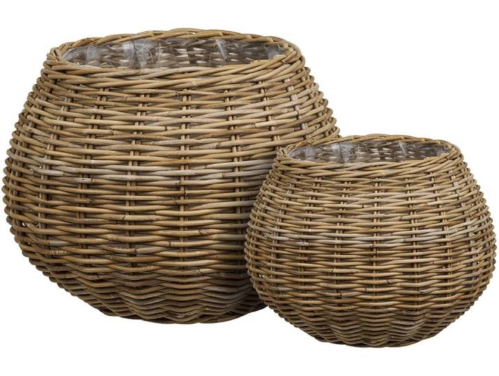Set mit Übertöpfen MELAKA 57x57x42cm natürliches holz