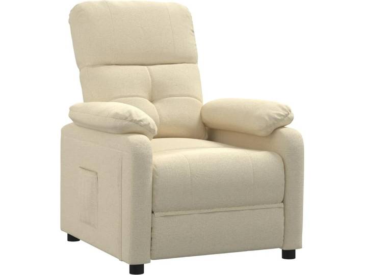 vidaXL Fauteuil relax Tissu Crème