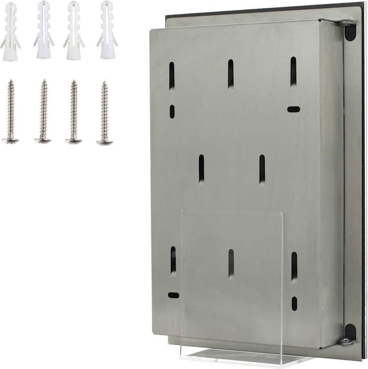 Sleutelkast Key Glass Black met glazen deuren en magneetsluiting, zwart, 20 x 30 cm, 8 haken