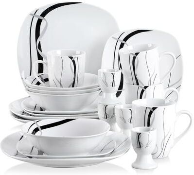 MALACASA VEWEET 20-Piece White Porcelain Dinnerware Set (Service for 4)